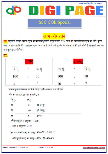  DP | PROFIT AND LOSS | 21 - MAY - 17 | IMPORTANT FOR SBI PO   