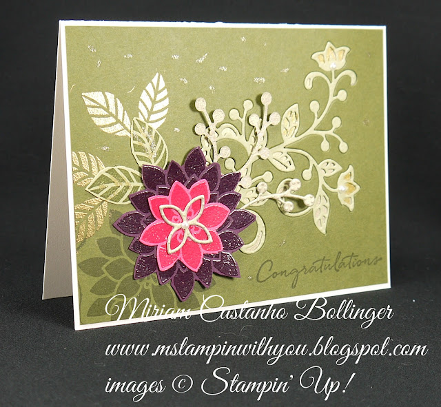 Miriam Castanho-Bollinger, #mstampinwithyou, stampin up, demonstrator, congratulations, flourishing phrases stamp set, flourish thinlits, big shot, heat embossing, wink of stella, su