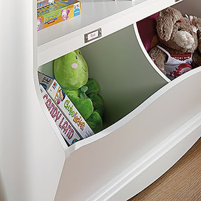 Soft White Finish Bookcase with Engineered Wood Construction