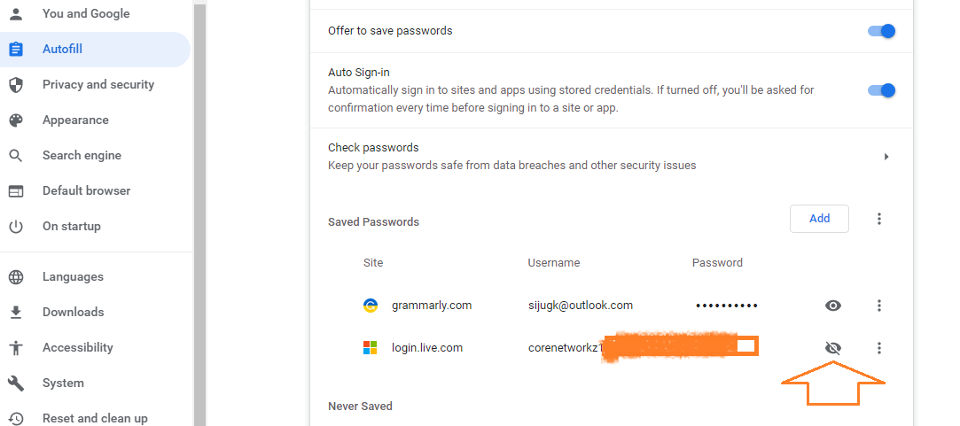 View Gmail saved password from Chrome