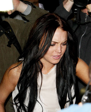 lindsay lohan black hair