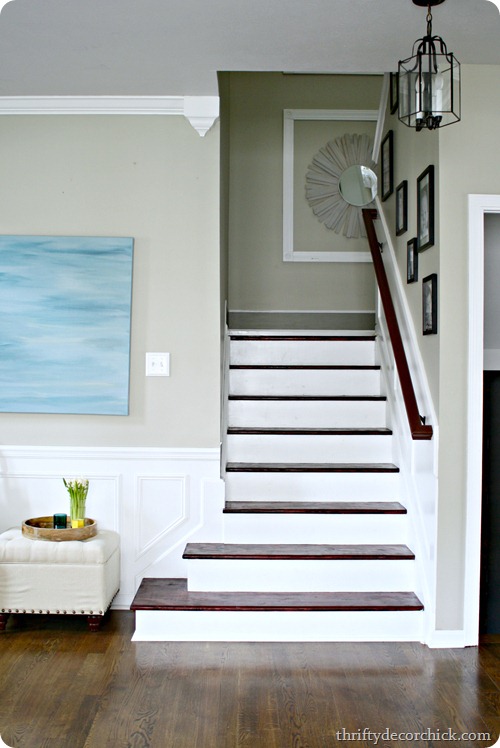dark treads light risers stairs