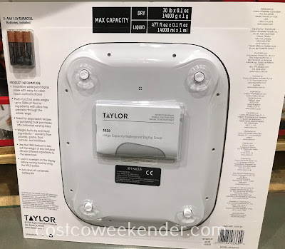 Costco 1075112 - Taylor Digital Waterproof Kitchen Scale: great for any kitchen