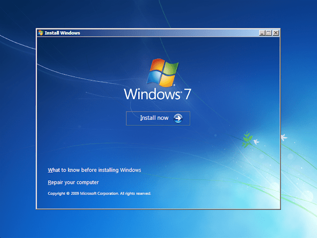 Install windows 7