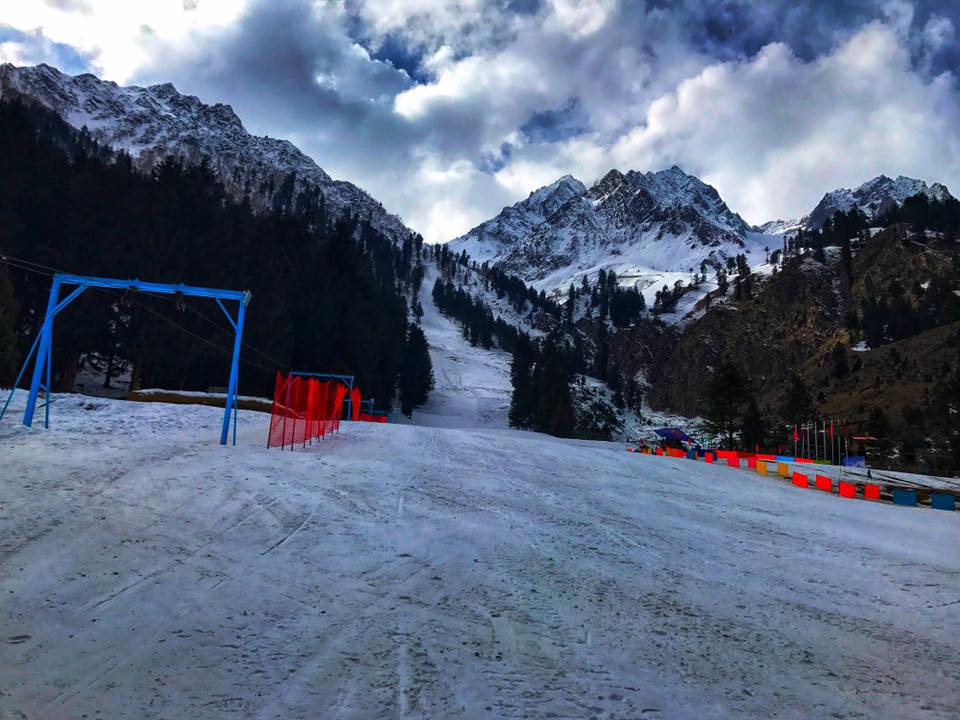 Ski point and Ski chair left Naltar valley. Chair left Naltar valley. Sasal Khand peak Naltar valley