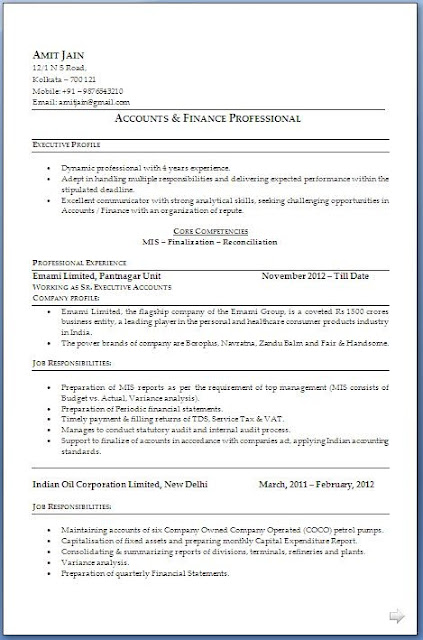 download resume for ca articleship