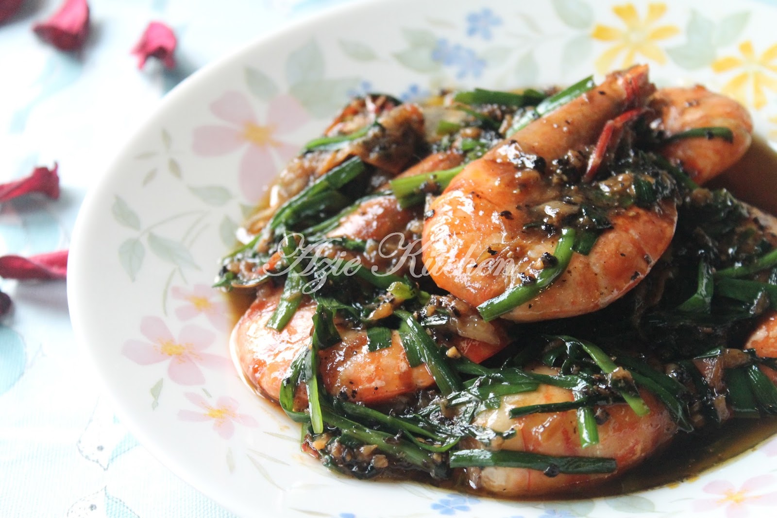 Udang Harimau Masak Black Pepper - Azie Kitchen