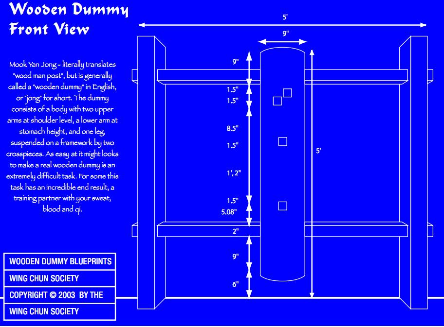 My Wing Chun Dummy Blueprint - The Book Of Kima