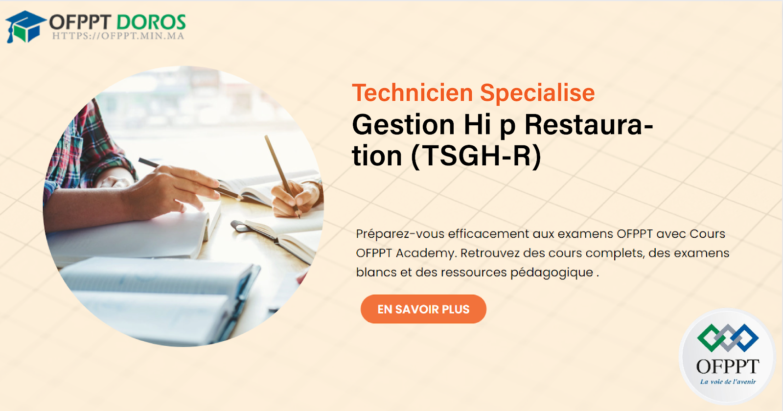 Technicien Spécialisé en Gestion Hôtelière, p : Restauration (TSGHR)