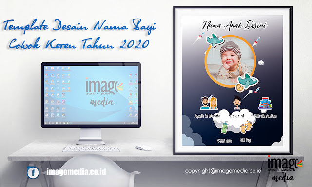 Template Desain Nama Bayi Cowok Keren Tahun 2020