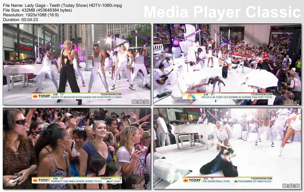 LADY GAGA - Teeth (Today Show) HDTV-1080i. INFO Dolby Digital 5.1 , AC3