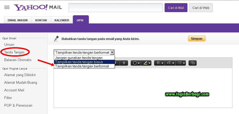  Cara  Terbaru Membuat  Signature Pada Email Yahoo Just a notes