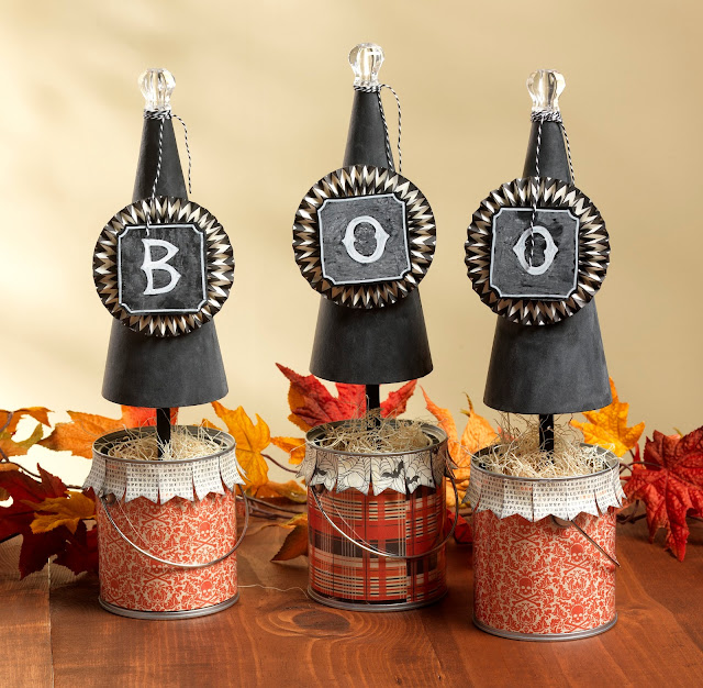 Boo Cones @craftsavvy @sarahowens #craftwarehouse #halloween #diy #party #decoration