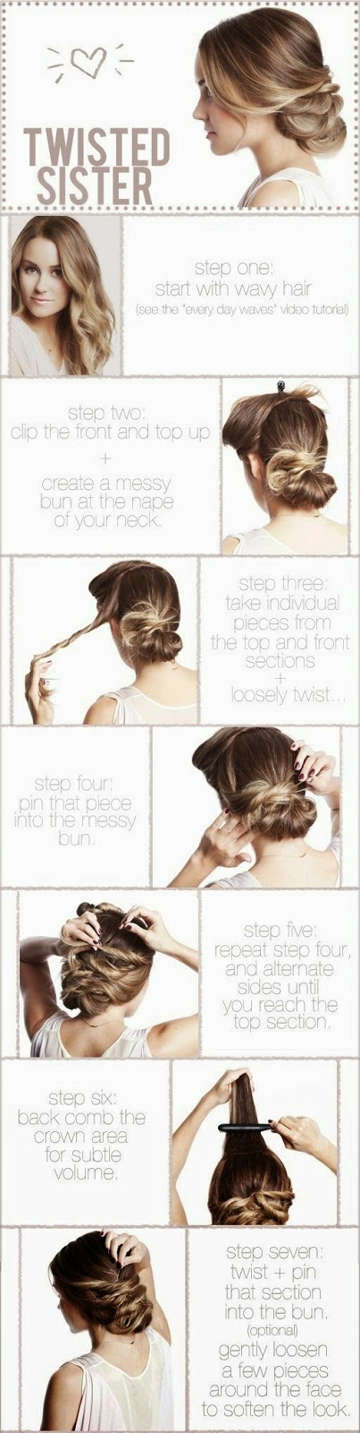 Tips mengikat rambut ikal bergelombang panjang dengan mudah ala Twisted Updo