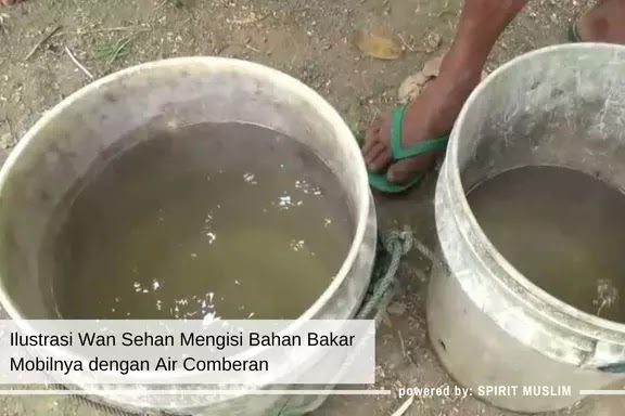 Wan Sehan Mengisi Bahan Bakar Mobilnya dengan Air Comberan