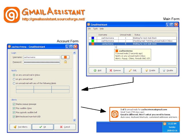 GmailAssistant : notificateur de mails pour Gmail
