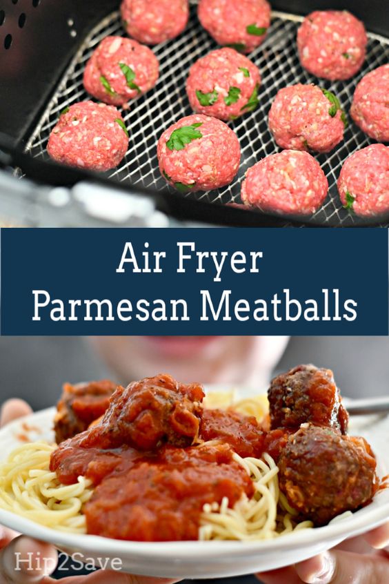 These easy Parmesan meatballs come out of the air fryer so TASTY, they make a simple dinner even my pickiest eater LOVES. Try it yourself!