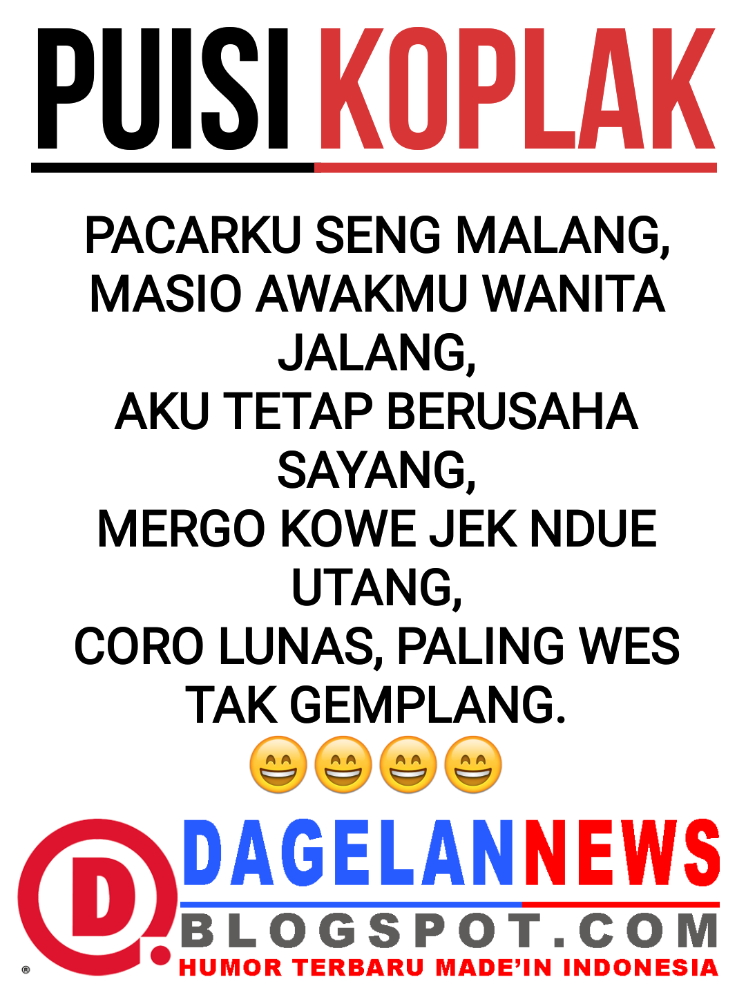  PUISI LUCU KOPLAK NEWS DAGELAN NEWS