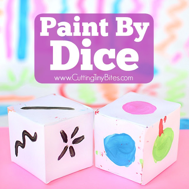 Paint By Dice- process art painting activity for toddlers, preschoolers, kindergarten, or elementary kids! Open-ended art at its finest!