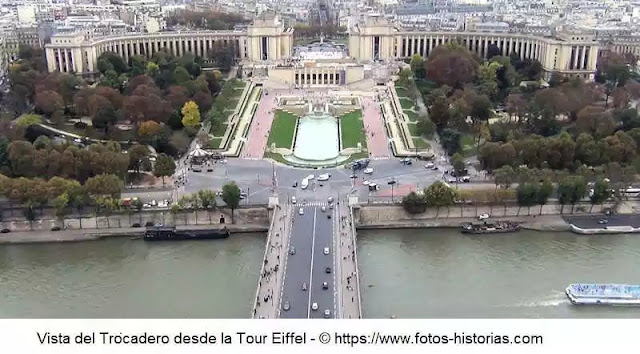 vista del palacio del trocadero desde la Torre Eiffel