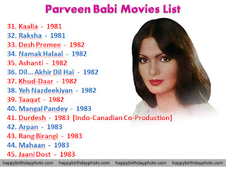 parveen babi movies list 31 to 45