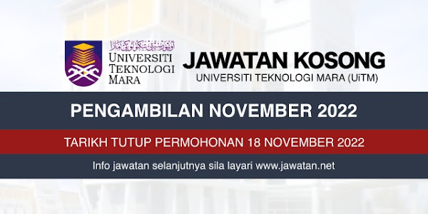 Jawatan Kosong UiTM Sabah November 2022