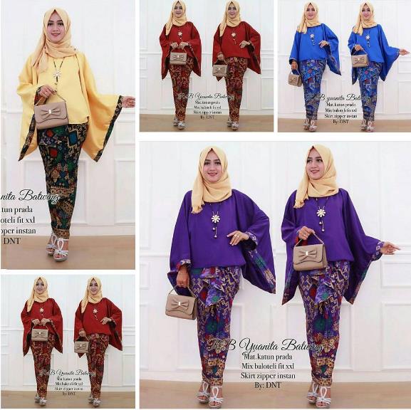  Model  Rok  Blus  Batik Muslimah Panjang Terbaru  Brokat  