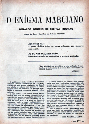 Página Inicial do Ensaio de Mourão sobre Marte