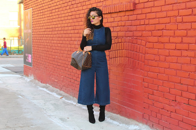 70s trend, jumpsuits, over the knee boots, coulottes, toronto fashion blogger, kako nositi rolk, louis vuitton tasna, 70s style, seventies style