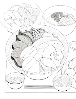 Japanese meal coloring page