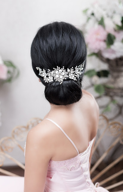 flower wedding hairpiece for short hair