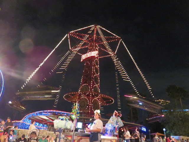 Golden Zephyr Ride At Night Paradise Gardens Park Disney California Adventure Disneyland