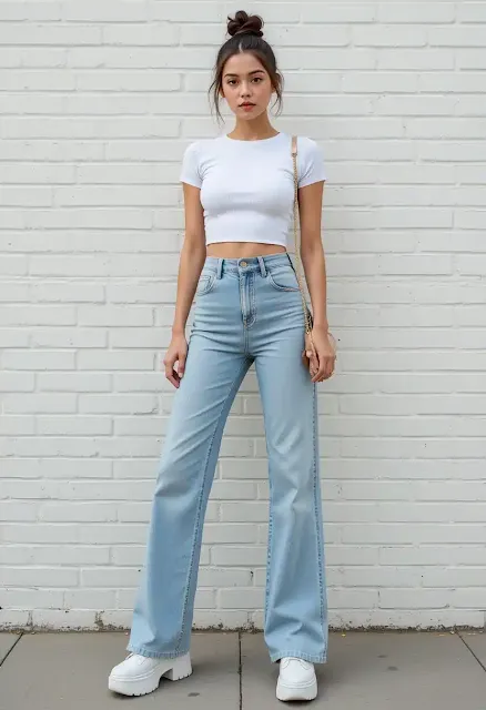 Wide-Leg Jeans and Crop Tops