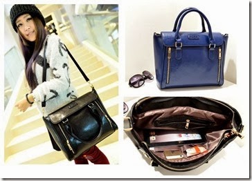BI 0054 Blue (209.000) - PU Leather, 37 x 27 x 13, tali panjang bs diatur