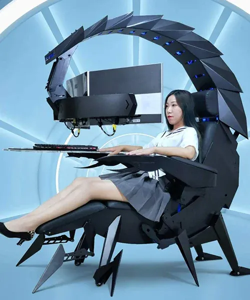 Stylish Gammer chair design with wheels - Gaming Chair Design Ideas - modern computer chair design picture for freelancer and gamer - mrlaboratory.in