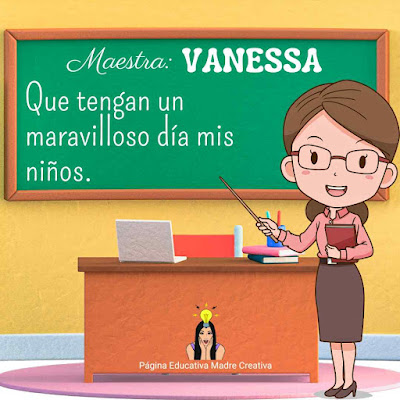 PIN de Maestra con nombre Vanessa - Diseño 1