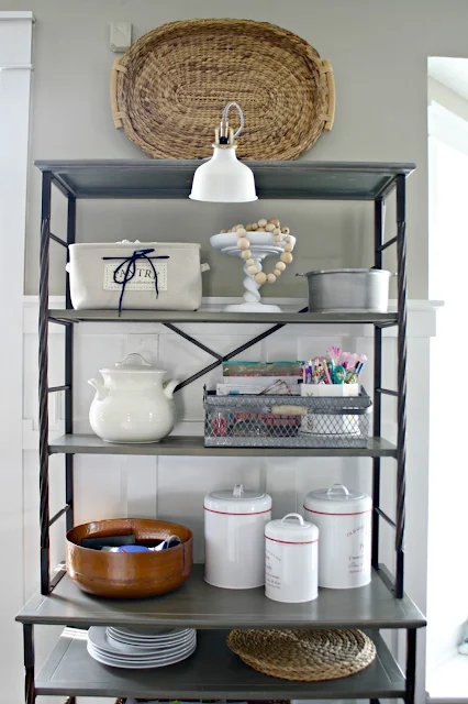 Wood and metal kitchen shelving