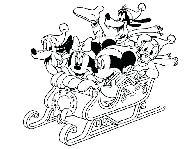 Mickey and Minnie mouse Christmas coloring pages 5
