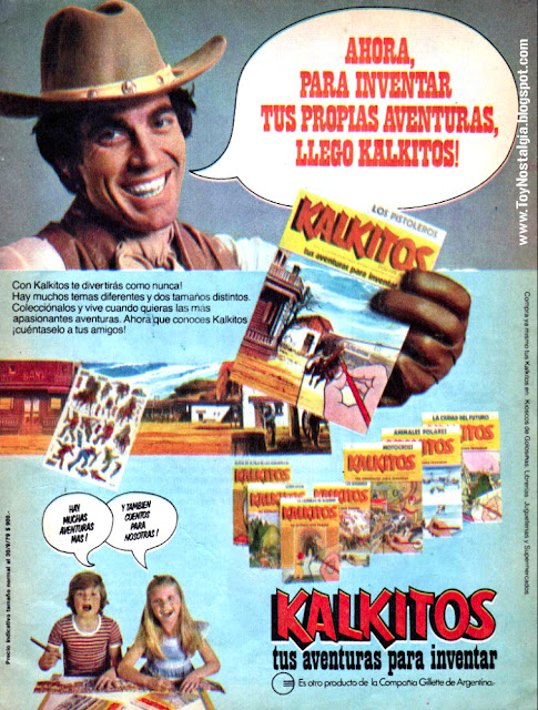 KALKITOS - Transferibles - Gillette Argentina (publicidades argentinas juguetes, golosinas y útiles)