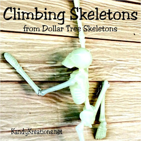 If you are looking for how to make climbing skeletons for your house on Halloween, look no further. This easy DIY will show you how to make these fun Halloween decorations in a few easy steps with items you'll find at your local Dollar Tree.  You'll be the creepiest house on the block this Halloween! 