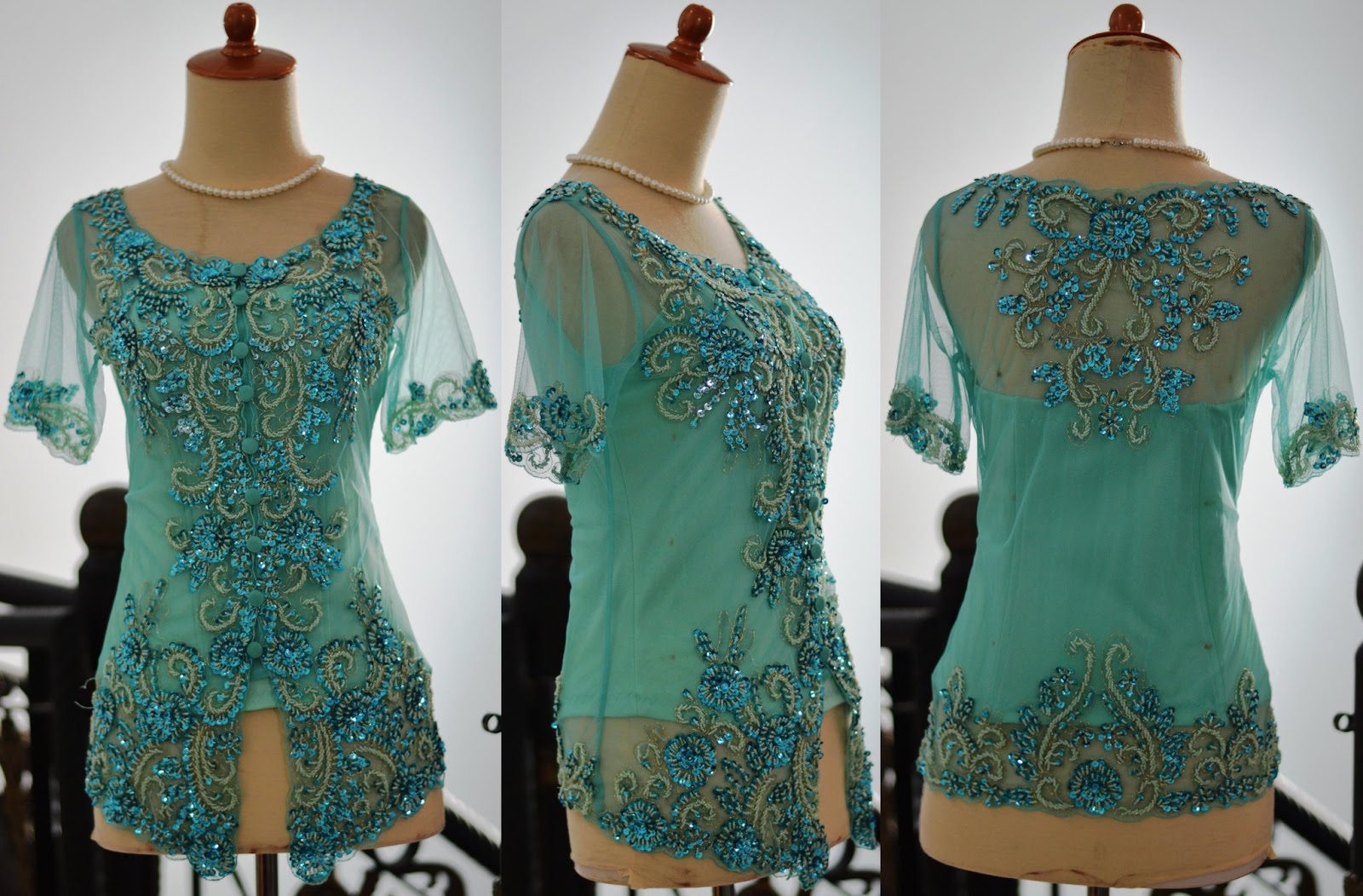 50 Gambar Model  Baju  Kebaya Modern Lengan Pendek Sabrina 