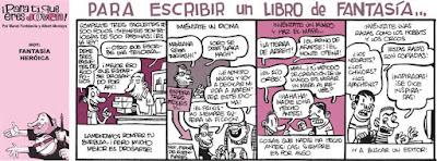 Meme de humor sobre consejos para escribir fantasía