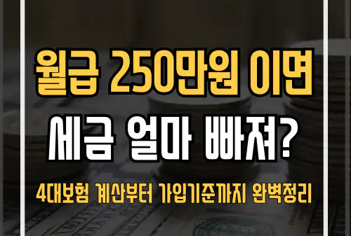 직장인과 알바생, 월급 250만원 기준 4대보험 금액은 얼마일까?