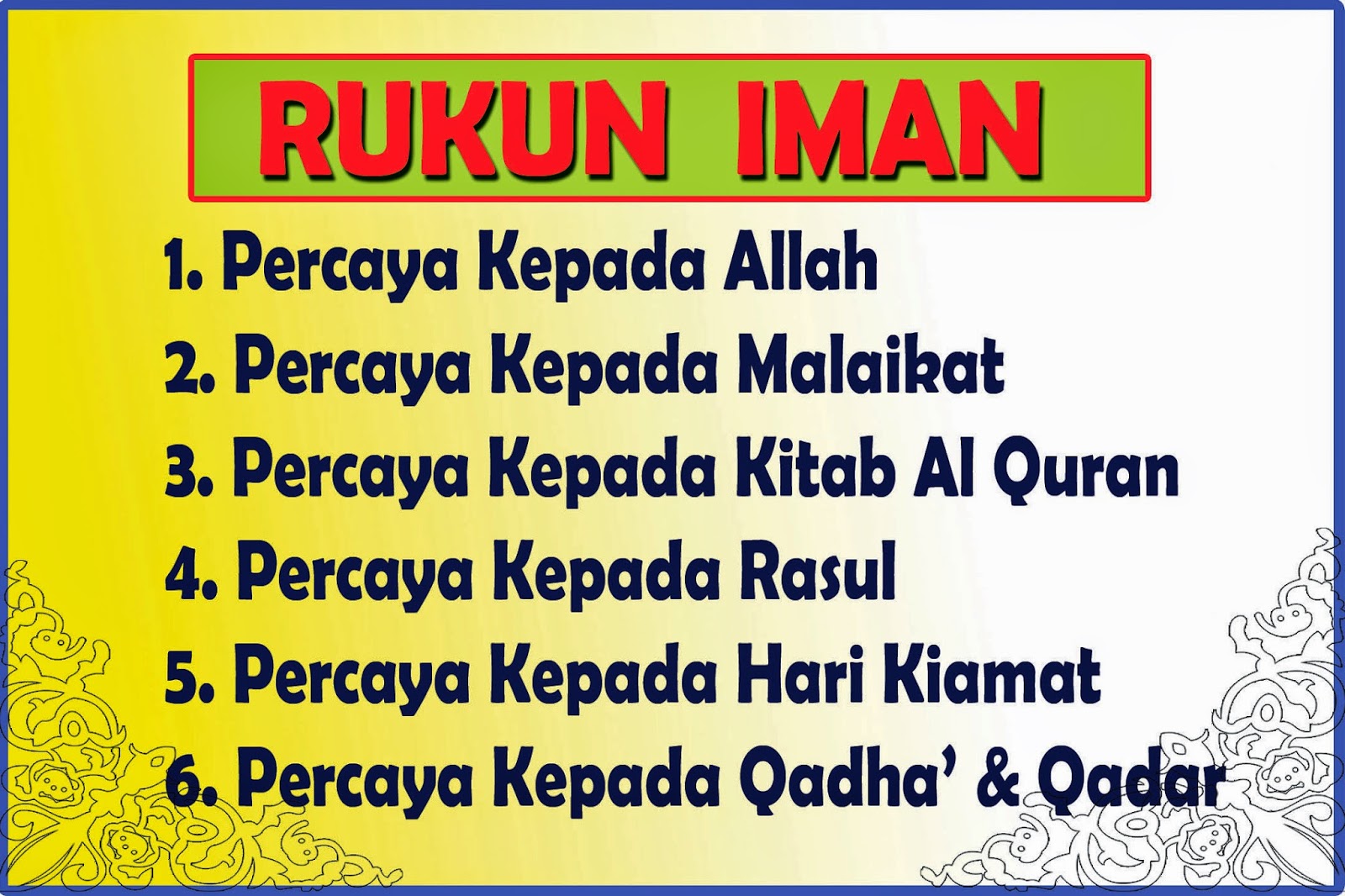 6 Rukun Iman Serta Penjelasannya | Jom Dakwah