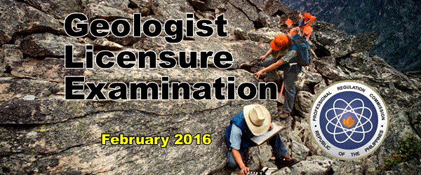 List of Passers: February 2016 Geologist Licensure Examination results released PRC