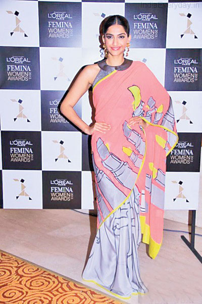 Cartoon Print Sarees by Indian Celebrity Designers