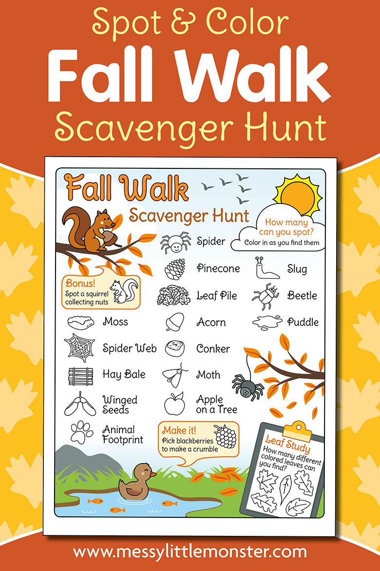 Fall scavenger hunt for kids
