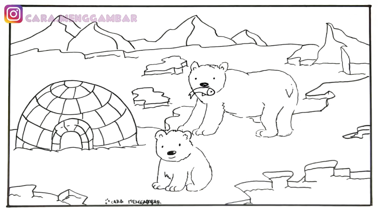 Kumpulan Koleksi Gambar  Kartun  Beruang  Lucu Hitam Putih 
