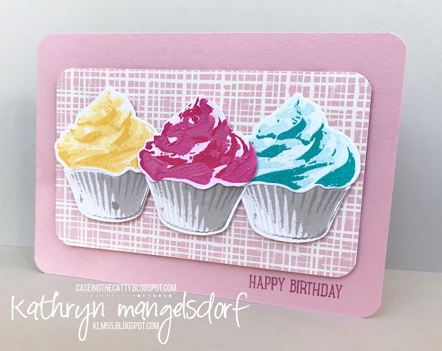 Stampin' Up! Sweet Cupcake & Cupcake Cutout Framelits Die, Birthday Card created by Kathryn Mangelsdorf