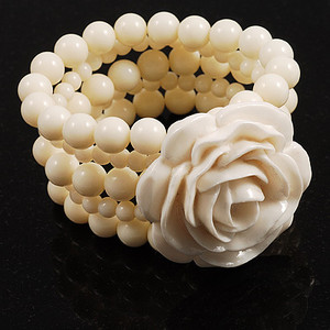 Bracelet With White Rose1